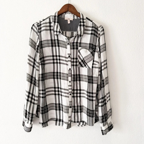 Como Vintage Plaid Flannel Button Down Cozy Grunge XL Bohemian Classic Breezy - Picture 2 of 15